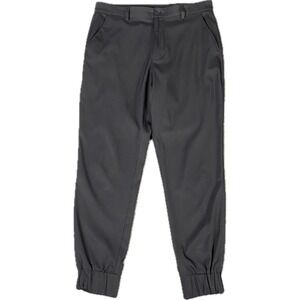 J.Ferrar Mens Jogger Pants 32 Black Slim Fit Stretch Elastic Cuff Casual Dress